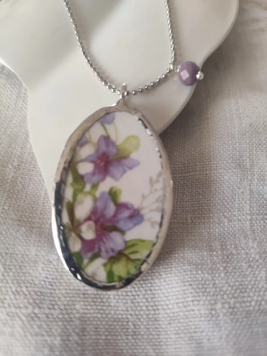 Collana artigianale in ceramica vintage VIOLETTE