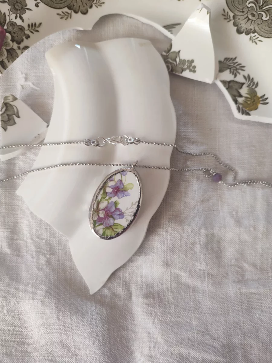 Collana artigianale in ceramica vintage VIOLETTE