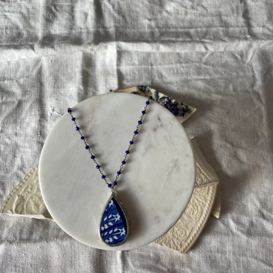 Collana artigianale in ceramica vintage LAVANDA