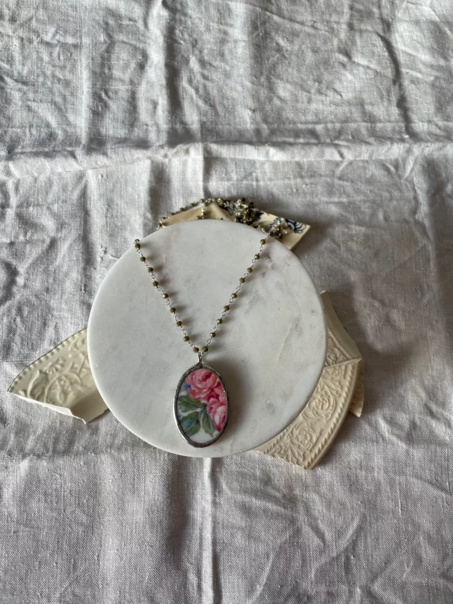 Collana artigianale in ceramica vintage TI VOGLIO BENE