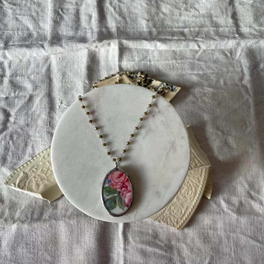 Collana artigianale in ceramica vintage TI VOGLIO BENE