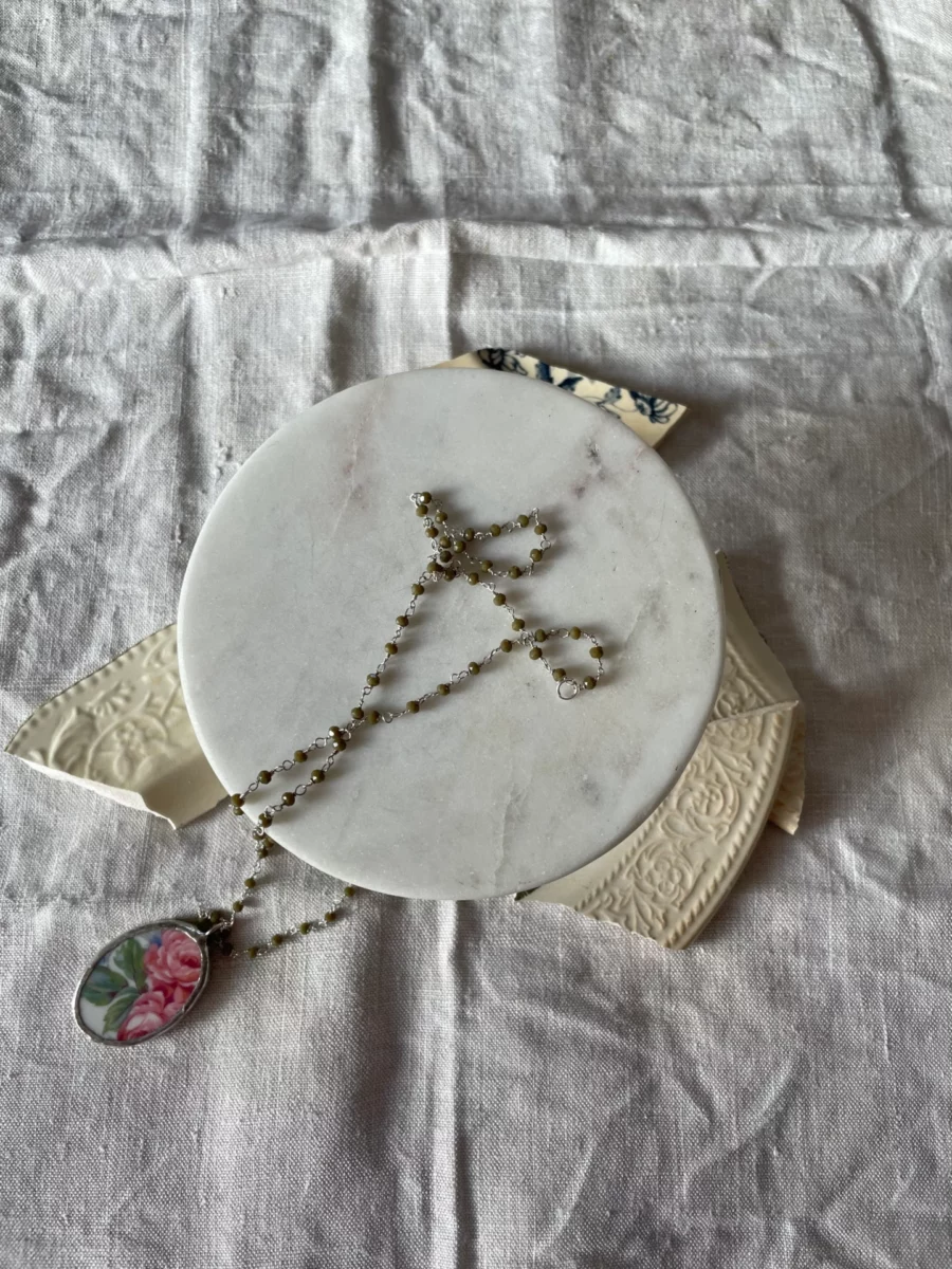 Collana artigianale in ceramica vintage TI VOGLIO BENE